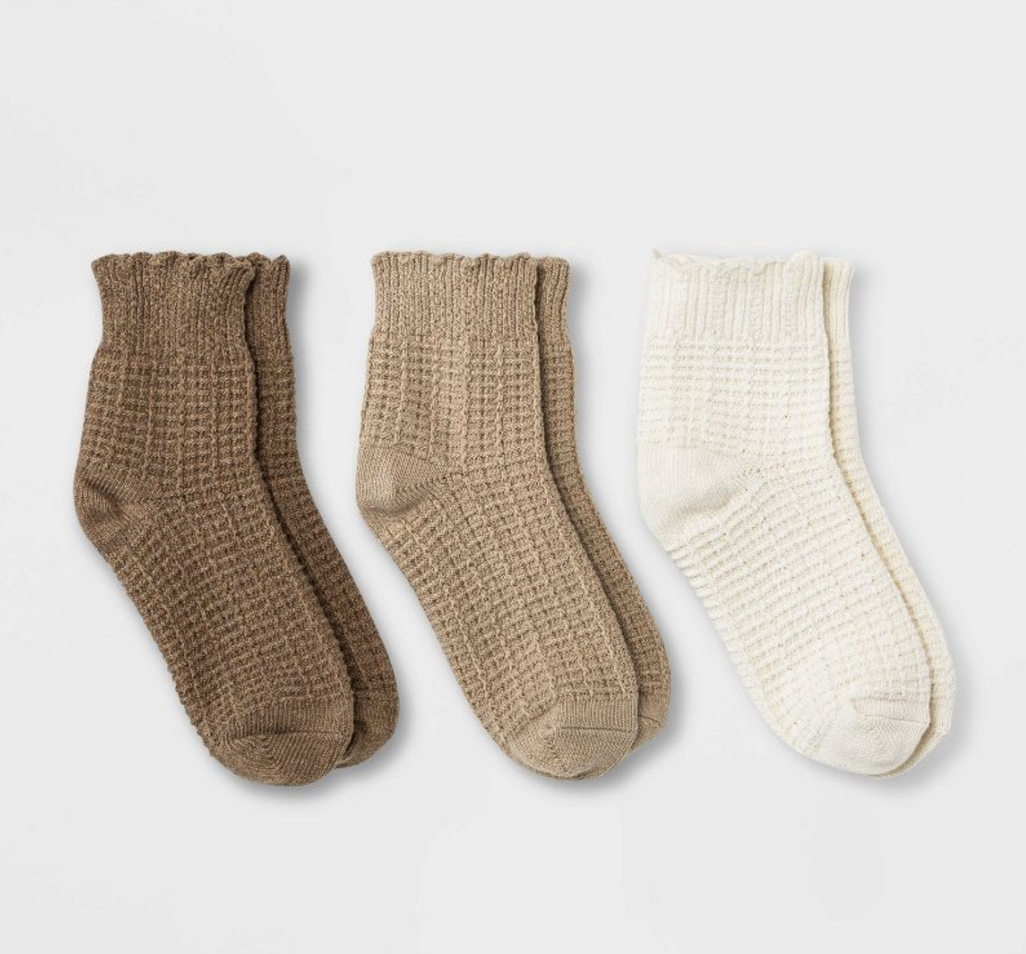 Target Women's Scalloped Edge 3pk Ankle Socks - Universal Thread™ 4-10