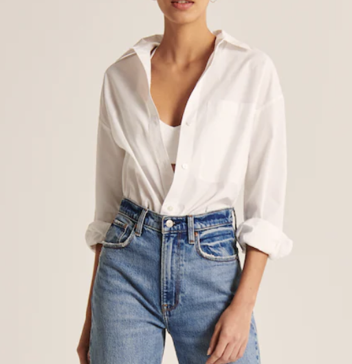 Abercrombie Oversized Poplin Button-Up Shirt