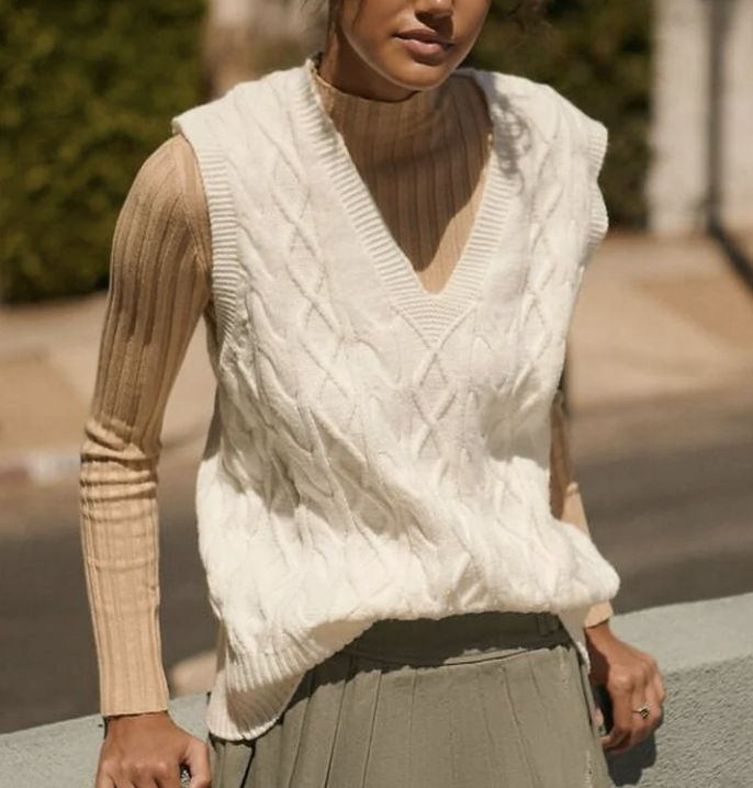 Forever 21 Cable Knit Sweater Vest