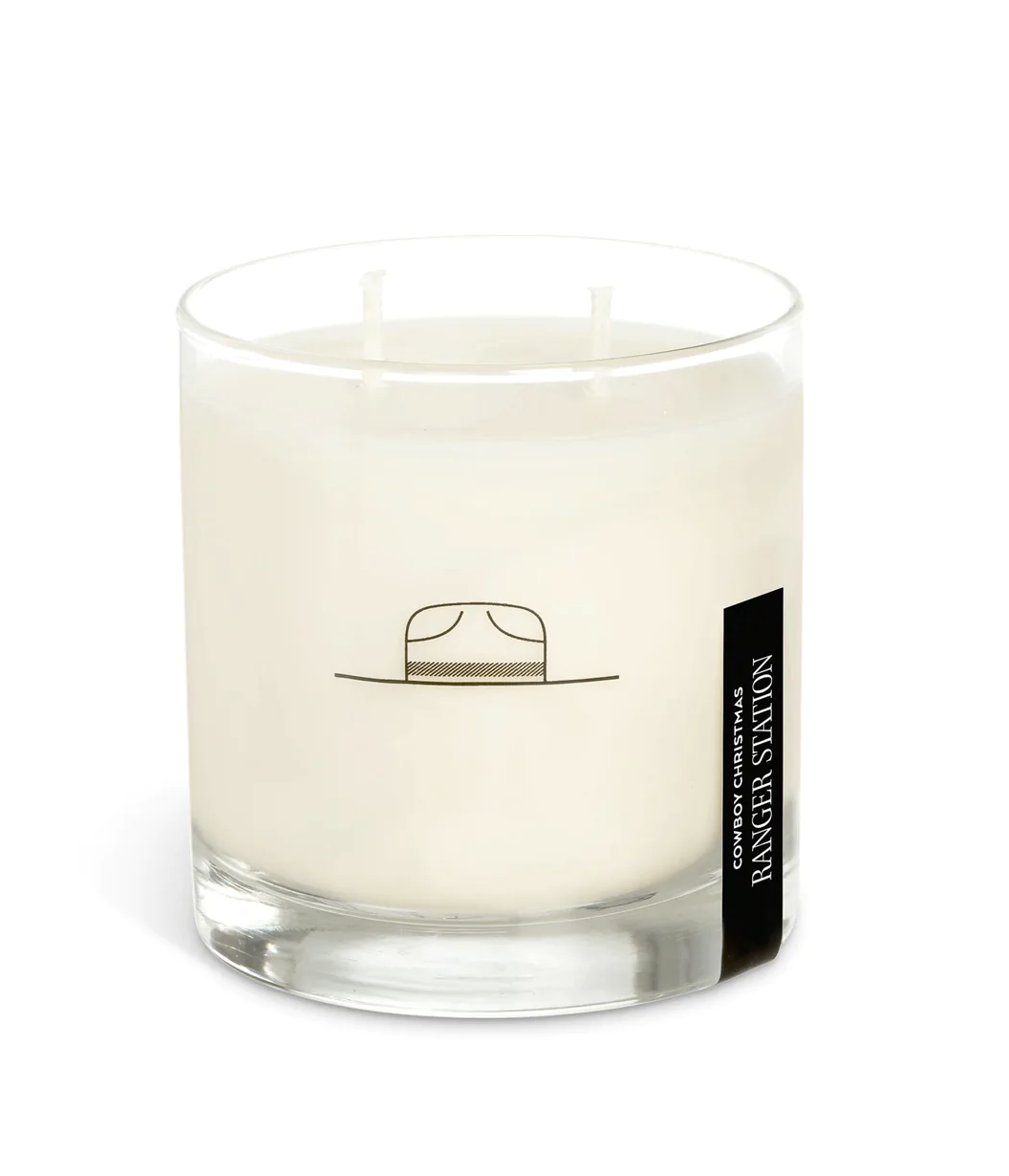 Ranger Station Cowboy Christmas Candle
