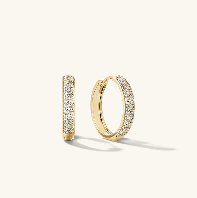 Mejuri Pavé Diamond Bold Medium Hoops