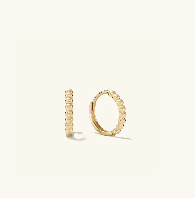 Mejuri Beaded Huggie Hoops