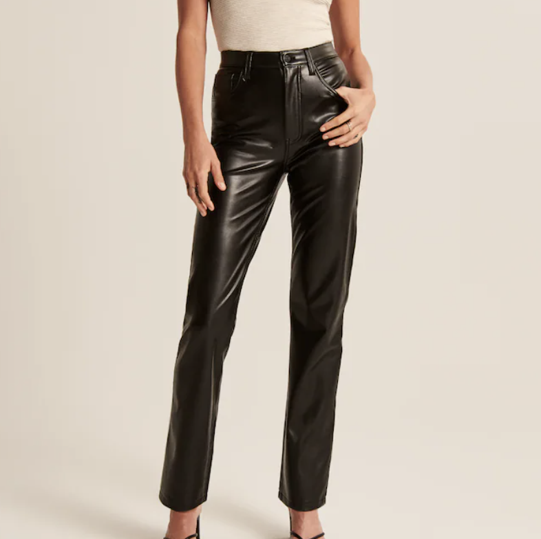 Abercrombie Vegan Leather 90s Straight Pants
