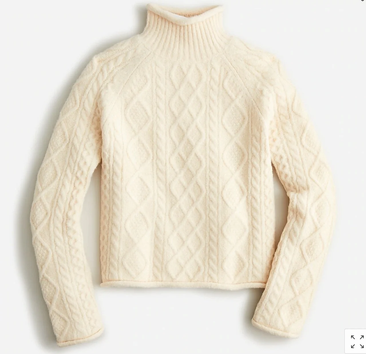 J Crew Cable-knit Rollneck Sweater