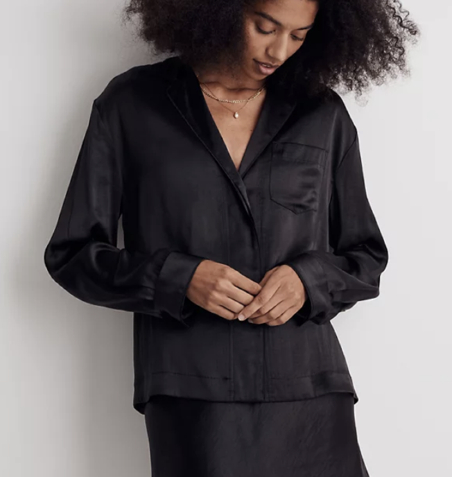 Madewell Satin Pajama Shirt 
