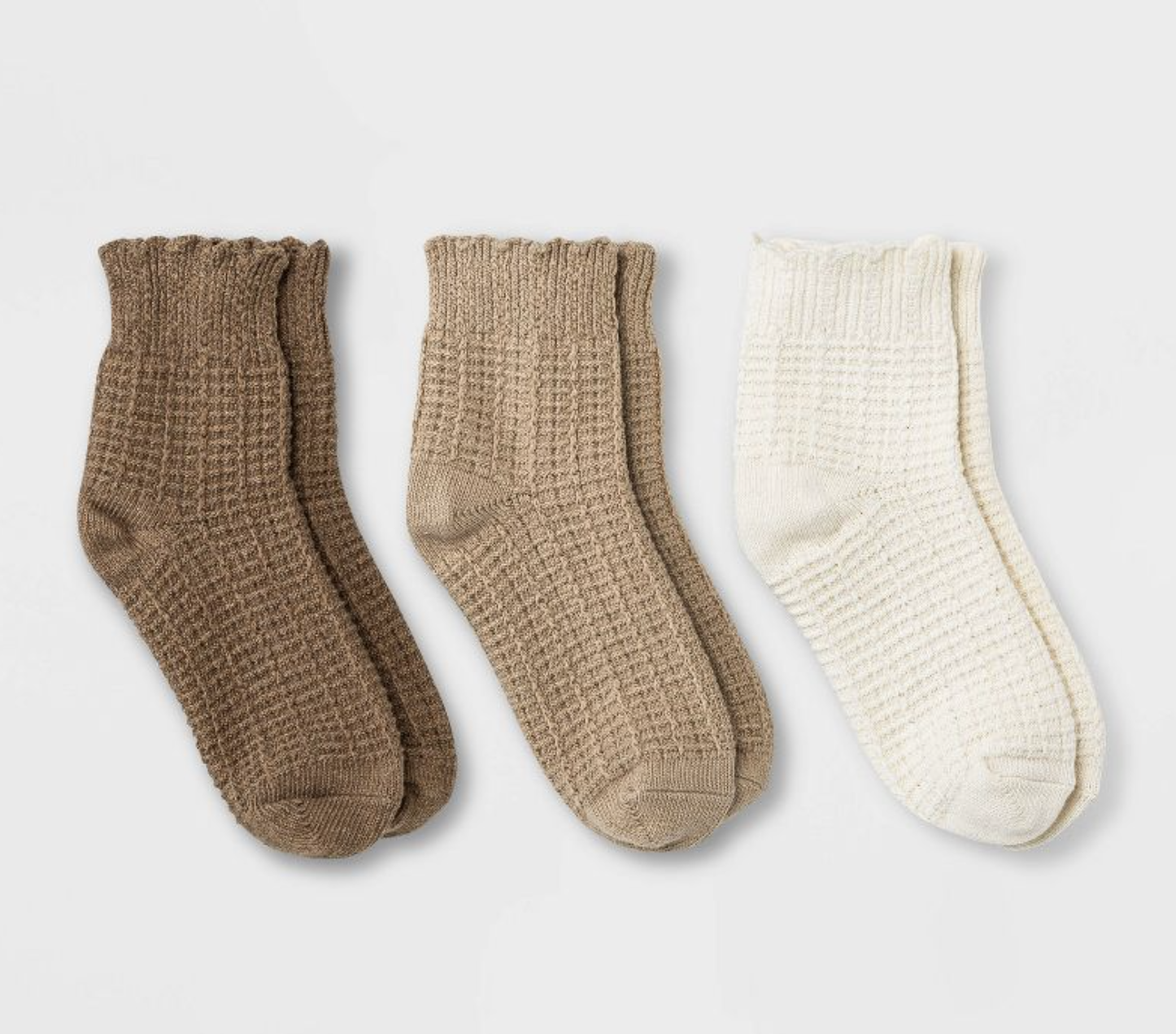Target Women's Scalloped Edge 3pk Ankle Socks
