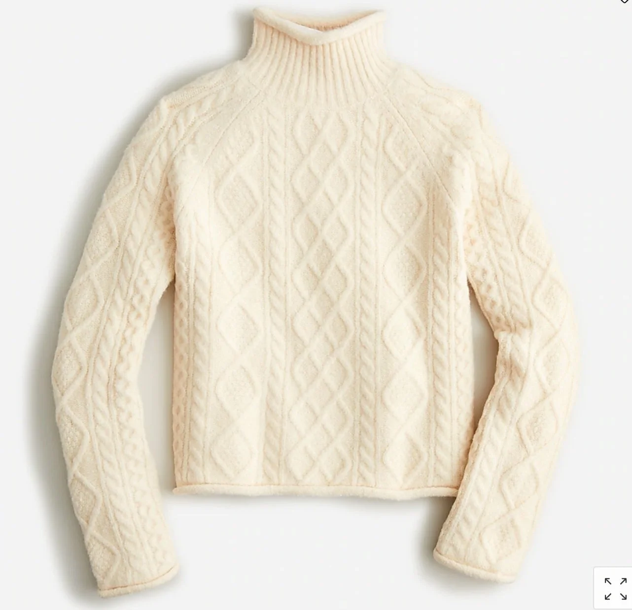 J Crew Cable-knit Rollneck Sweater
