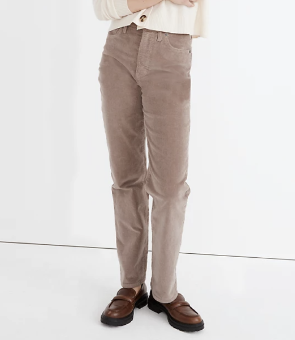 Madewell The Petite Perfect Vintage Straight Jean: Corduroy Edition 