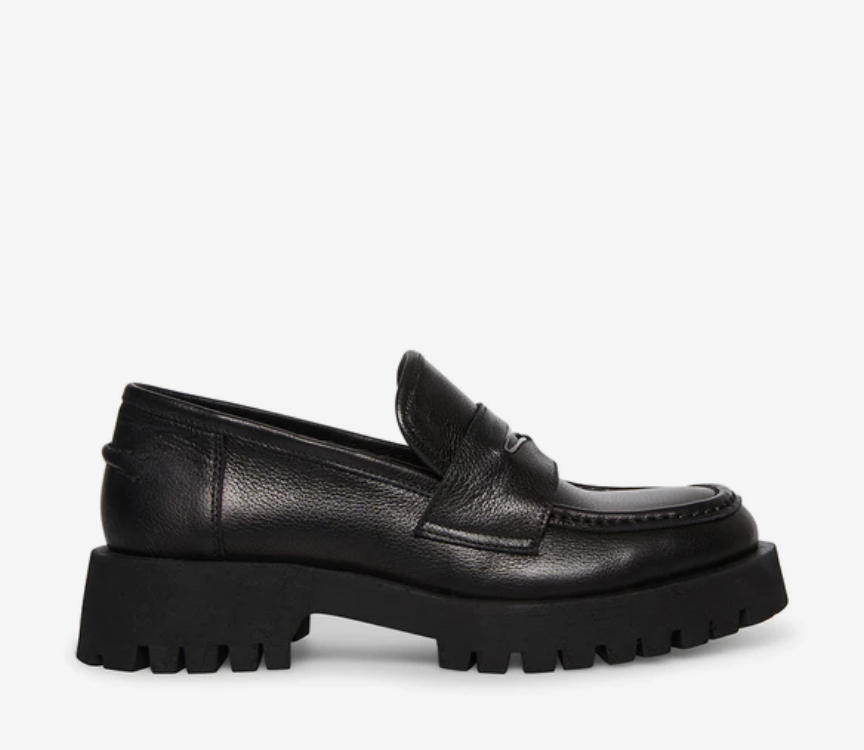 Steve Madden Lawrence Black Leather 