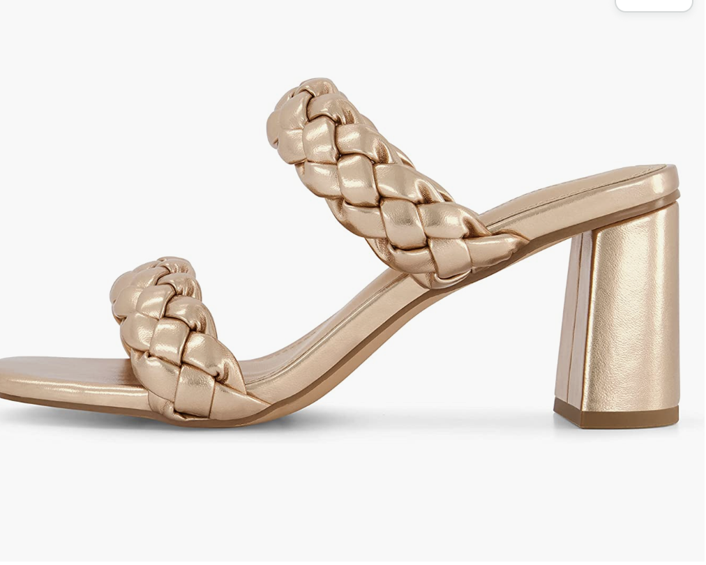 Amazon Dunes + CUSHIONAIRE Technology Women's Iris braided Heel Sandal +Memory Foam and Wide Widths Available