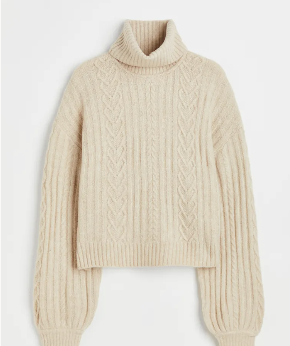 H&amp;M Cable-Knit Turtleneck Sweater 