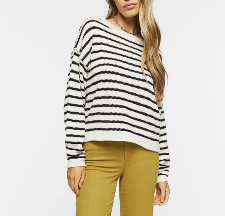 Forever 21 Striped Drop-Sleeve Sweater