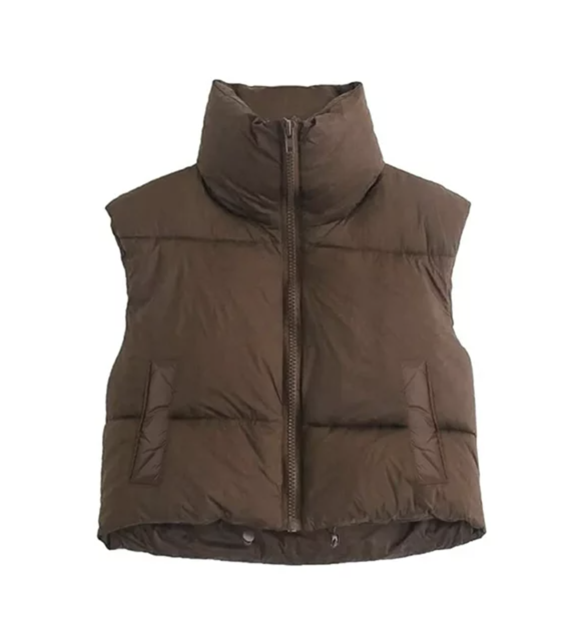 Walmart Xsylife Women's Winter Crop Vest Lightweight Sleeveless Warm Outerwear Puffer Vest Padded Gilet