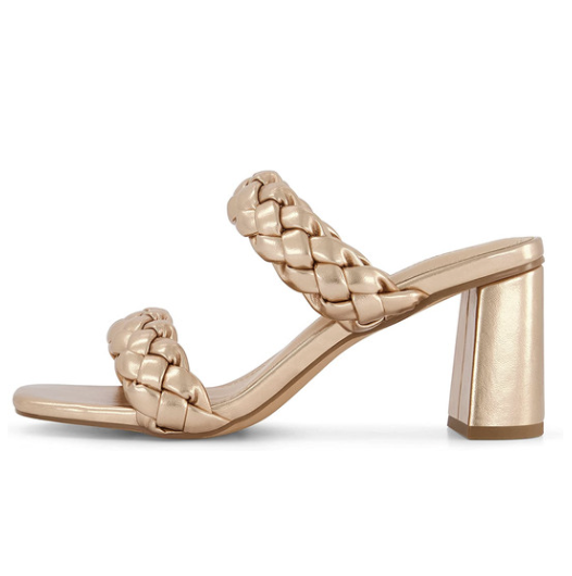 Amazon Dunes + CUSHIONAIRE Technology Women's Iris braided Heel Sandal +Memory Foam and Wide Widths Available
