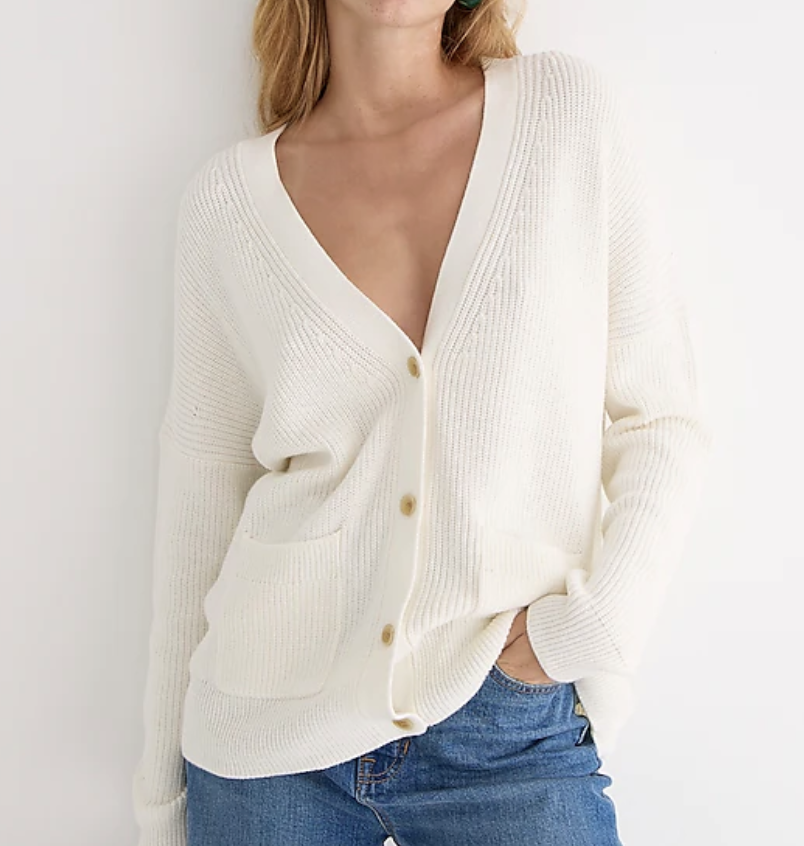 J. Crew V-Neck Cotton-Cashmere Cardigan Sweater