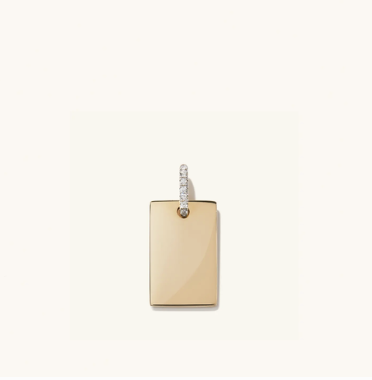 Mejuri Pavé Diamond Bail Large Tag Charm Pendant