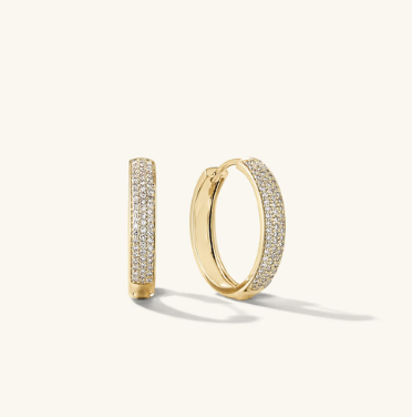 Mejuri Pavé Diamond Bold Medium Hoops