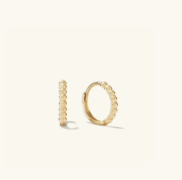 Mejuri Beaded Huggie Hoops
