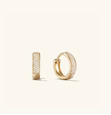 Mejuri Pavé Diamond Bold Huggie Hoops