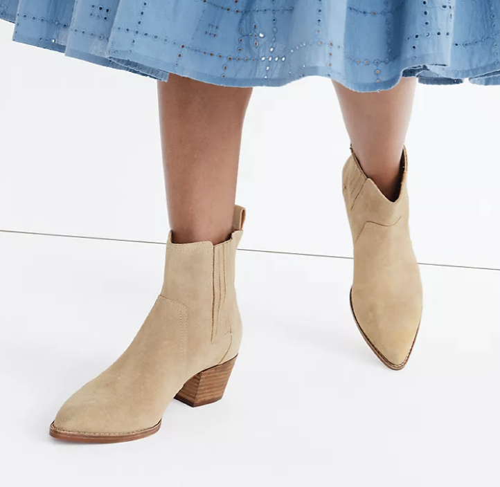 Madewell The Western Ankle Boot in Suede
