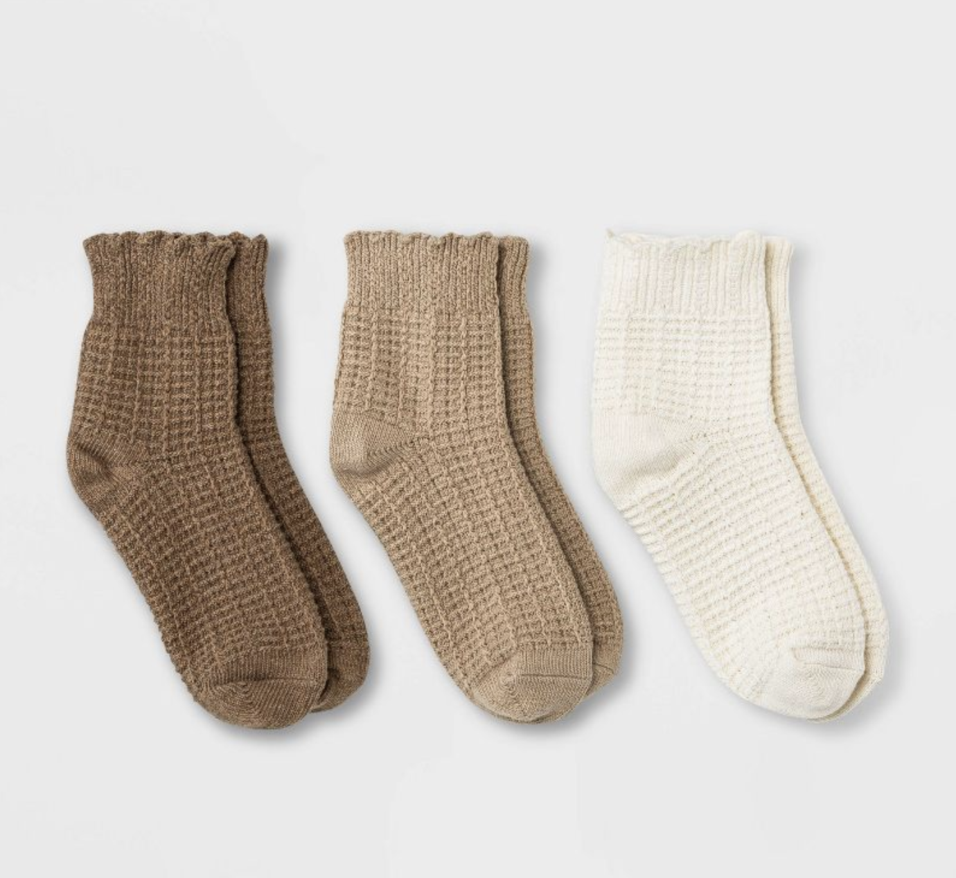 Target Universal Thread Women's Scalloped Edge 3pk Ankle Socks