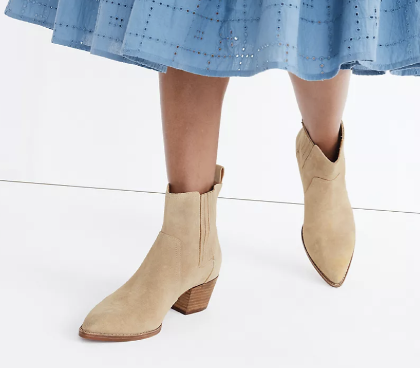 Madewell The Western Ankle Boot in Suede