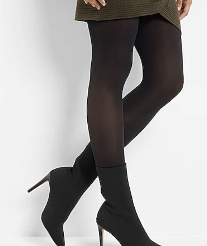 Express Black Opaque Full Tights