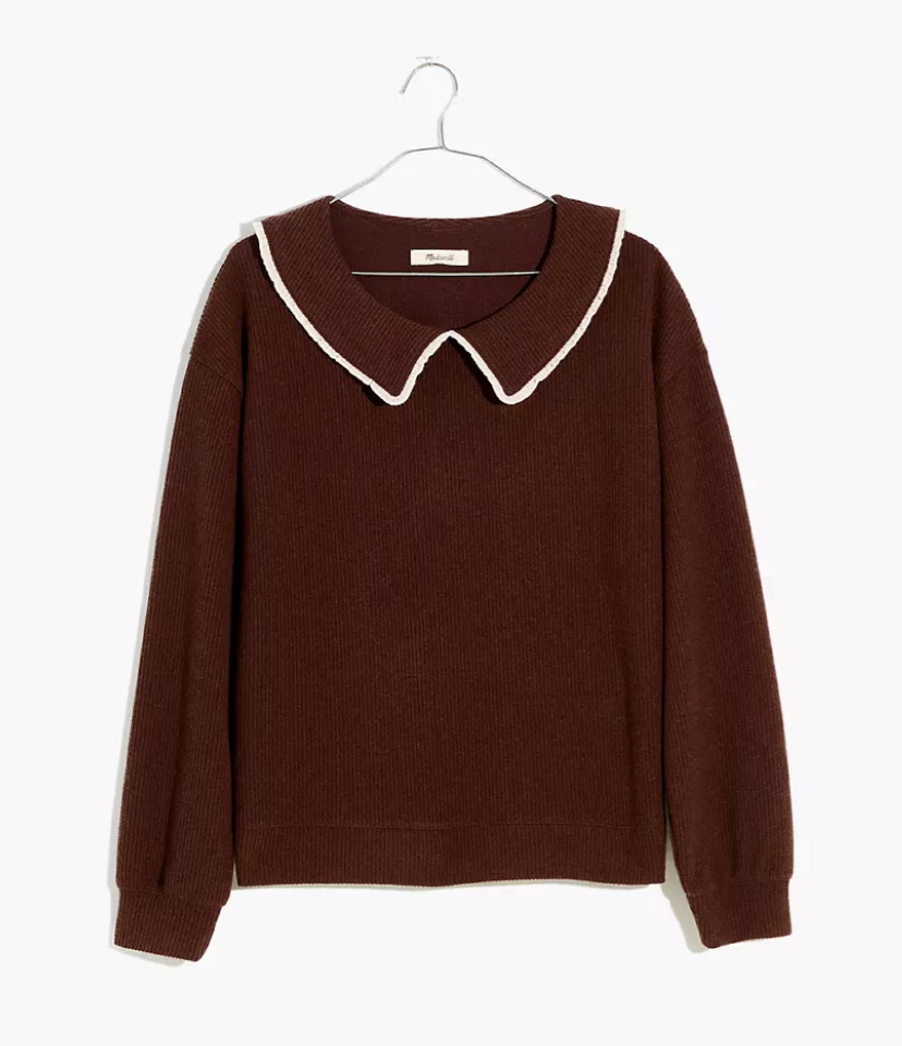 Madewell Ruffle-Collared Long-Sleeve Top