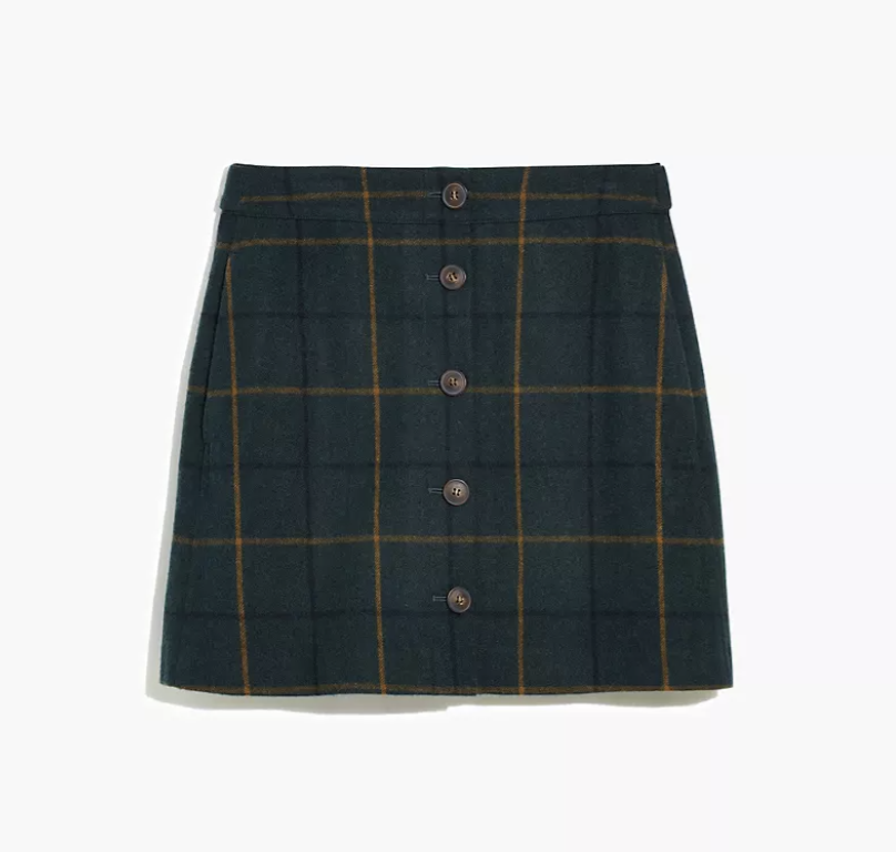 Madewell Wool Button-Front Mini Skirt