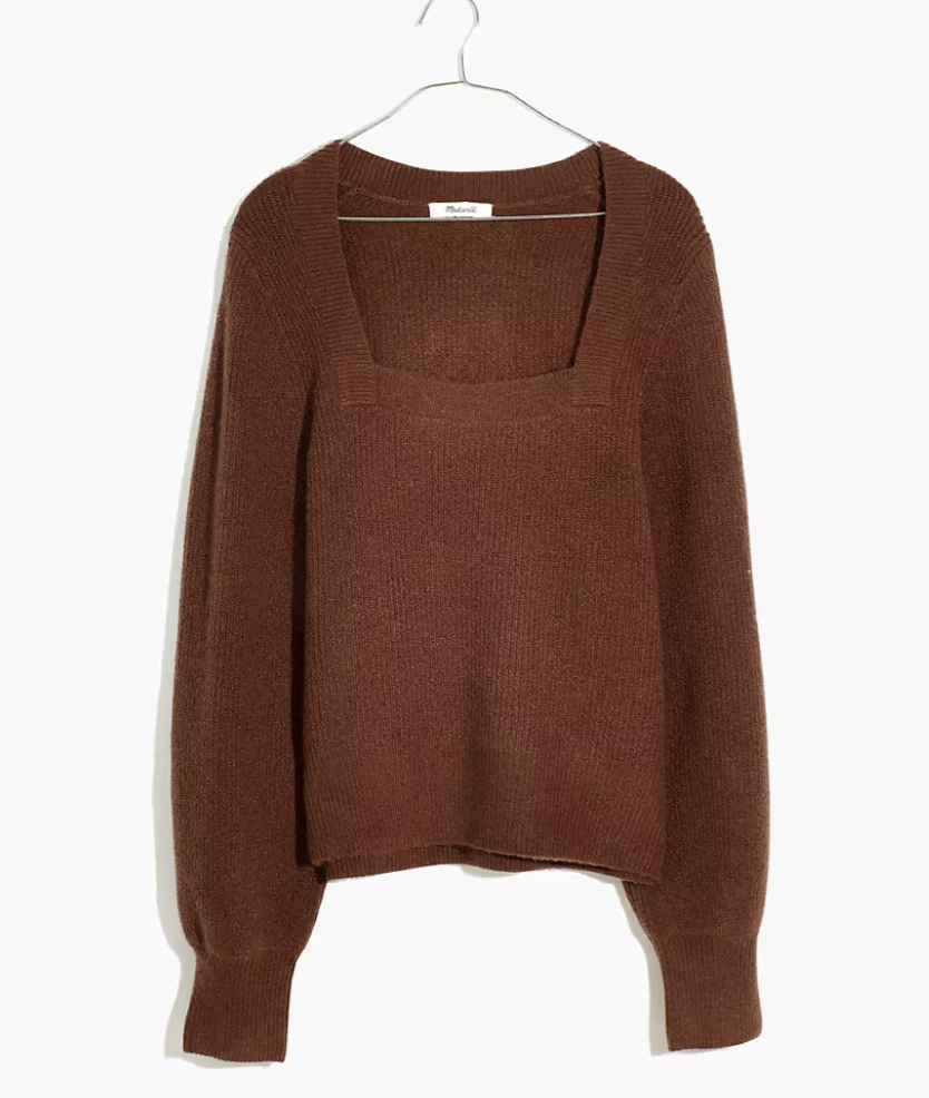 Madewell Melwood Square-Neck Sweater in Coziest Yarn