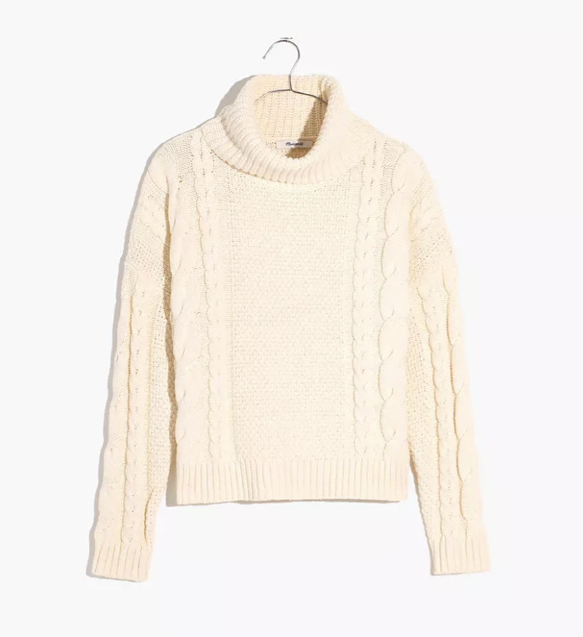 Madewell Cable Turtleneck Sweater