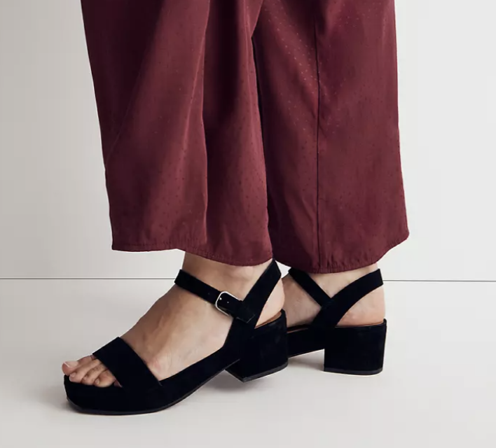 Madewell The Lina Platform Sandal in Suede