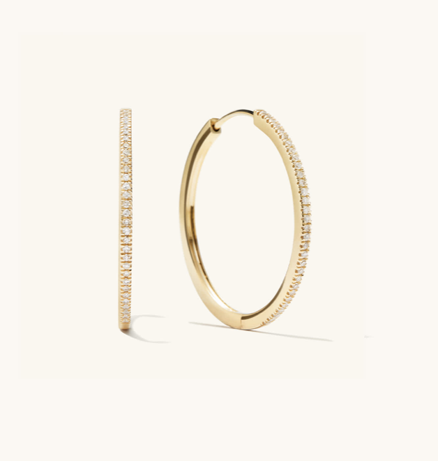 Pave Diamond Large Hoops