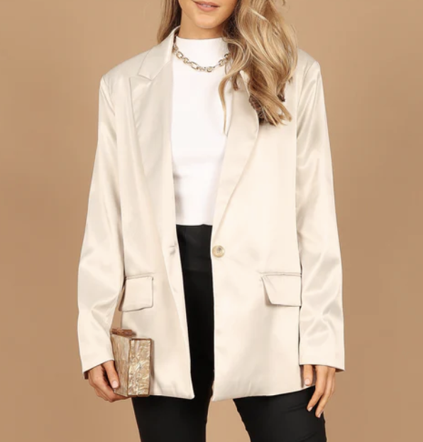 Petal &amp; Pup Petra Satin Single Button Blazer