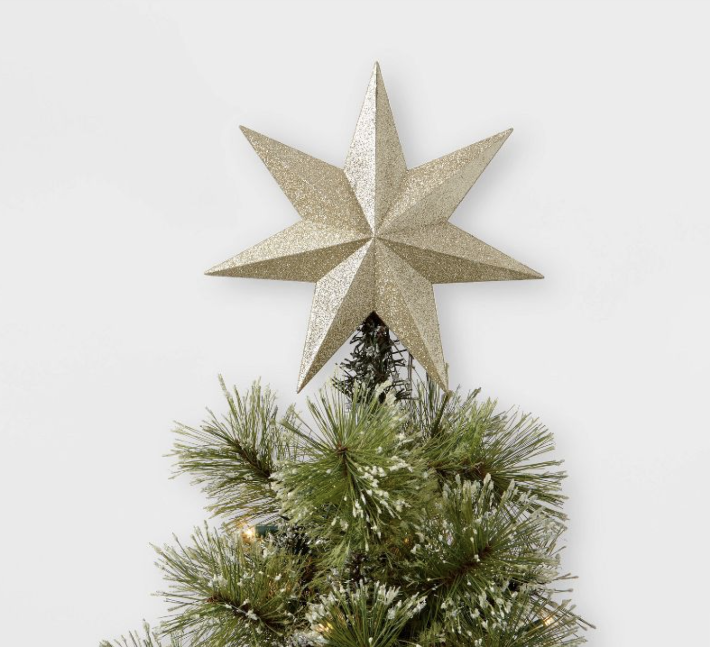 Target Wondershop 10.75" LED Gold Glitter Star Christmas Tree Topper Warm White Lights