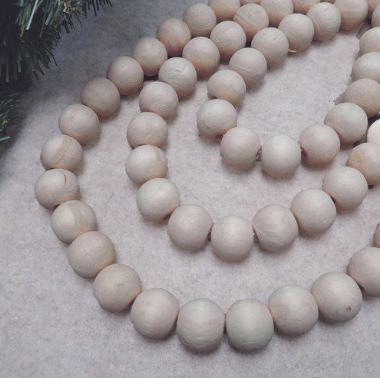 Walmart Holiday Time Dc S/2 6ft 25mm Natura Wood Bead Garland