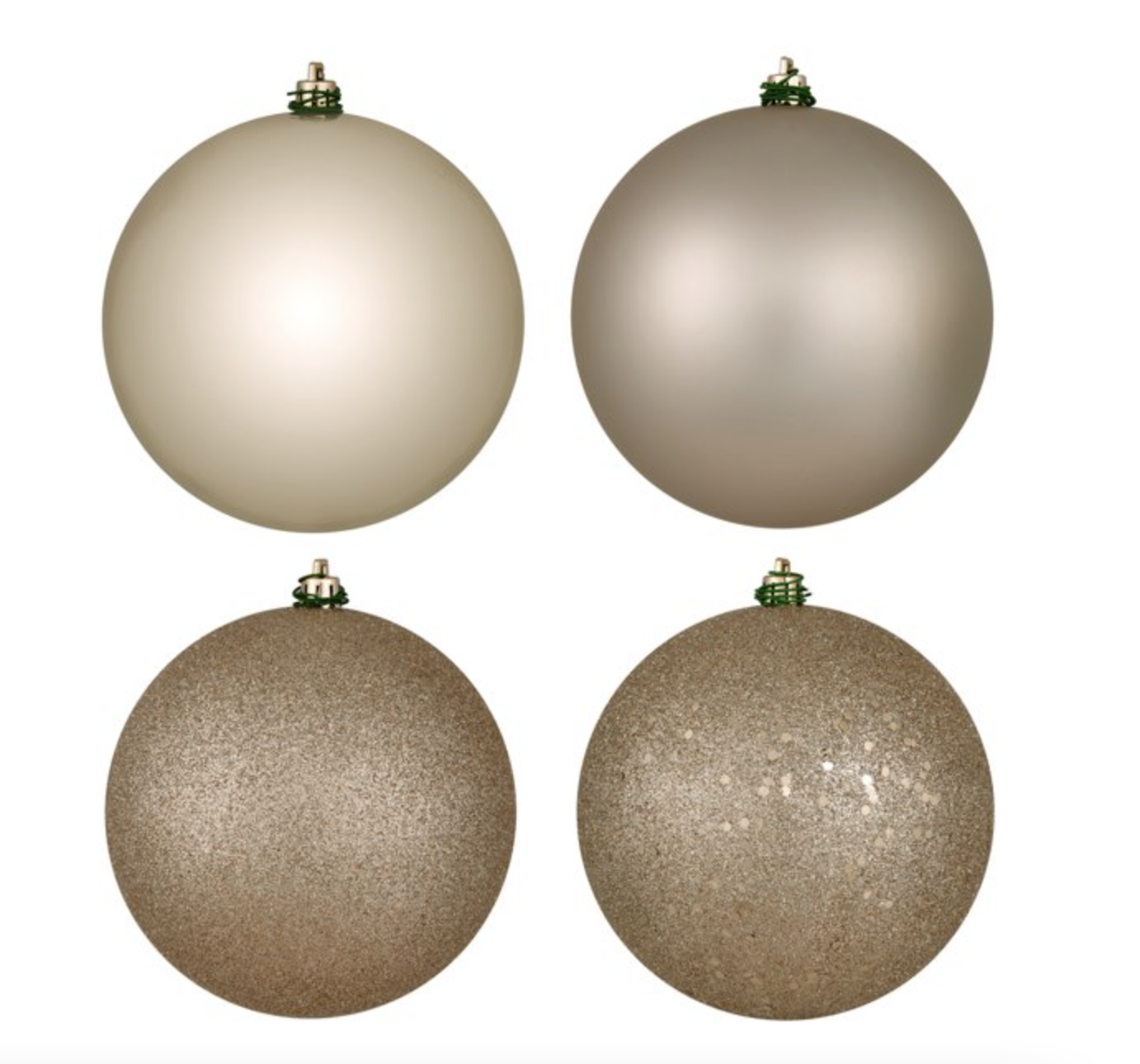 Walmart Vickerman 6" Oat 4-Finish Ball Ornament Assortment, 4 per Box