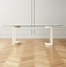 CB2 Orrin White Oval Dining Table