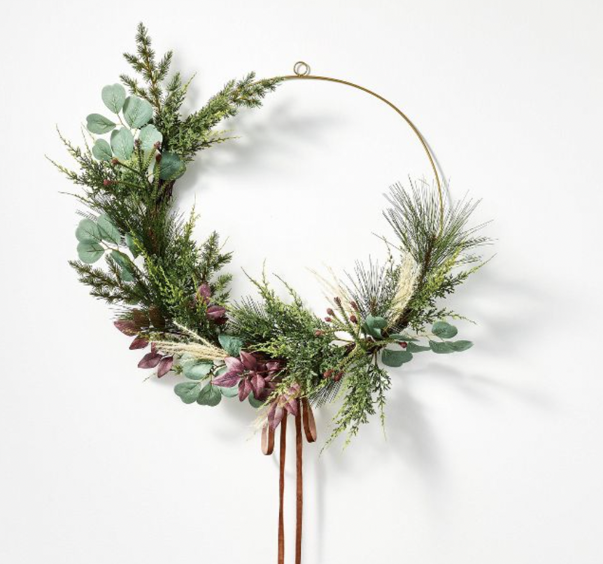 Target Asymmetrical Mixed Greenery Wreath - Threshold™ designed with Studio McGee