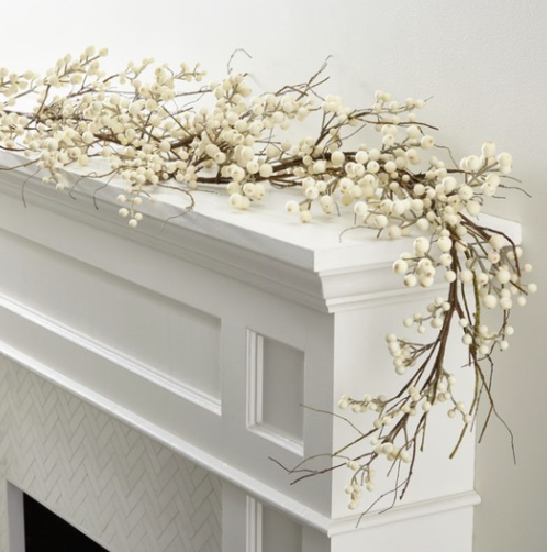 Crate and Barrel aux White Ilex Berry Garland 6'