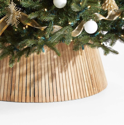 Crate and Barrel Skei Wood Natural Christmas Tree Collar