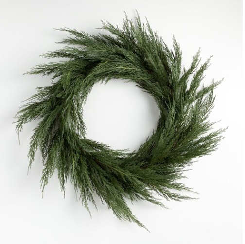 Crate and Barrel Faux Cypress Wreath 26"