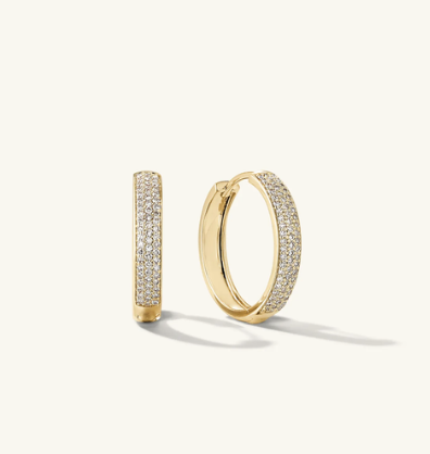 Mejuri Pavé Diamond Bold Medium Hoops
