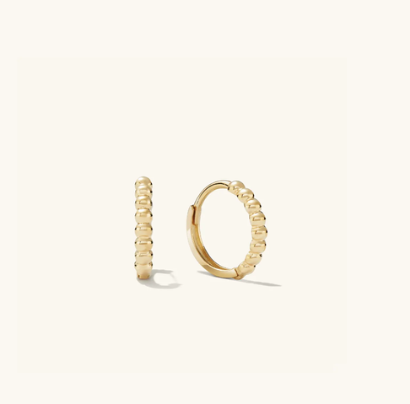 Mejuri Beaded Huggie Hoops