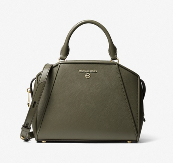 Michael Kors Cleo Small Saffiano Leather Satchel