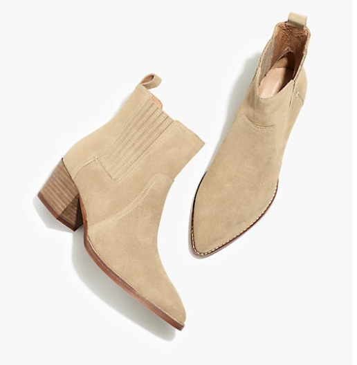 Madewell The Western Ankle Boot in Suede
