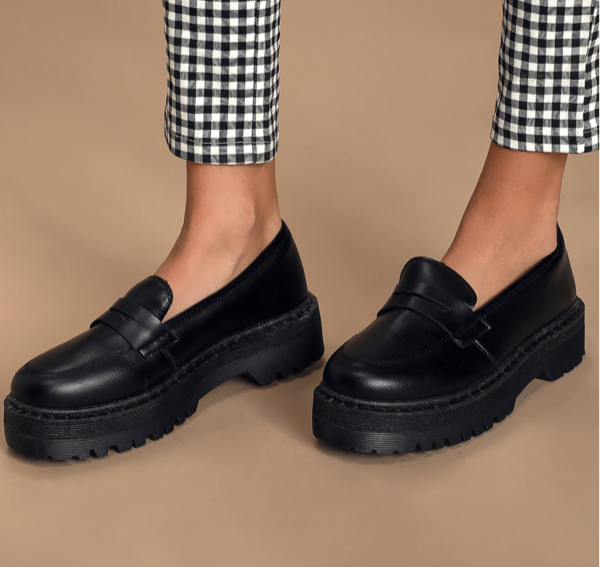 Lulus Maysie Black Flatform Loafers