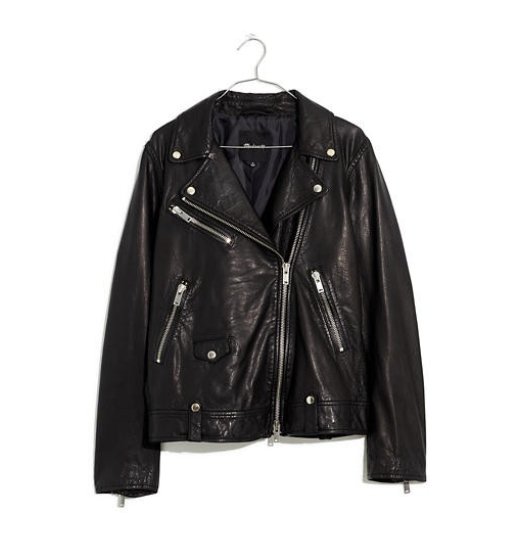 Madewell Washed Leather Oversized Motorcycle Jacket
