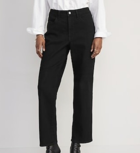 Old Navy High-Waisted Wow Loose Black-Wash Jeans for Women