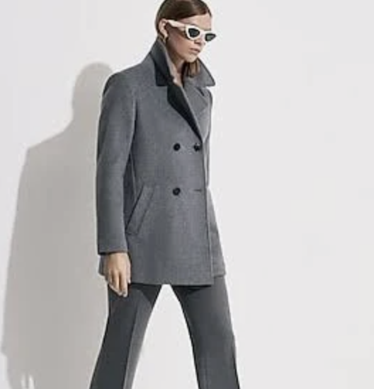Express X Simon Spurr Wool-Blend Double Breasted Peacoat: 